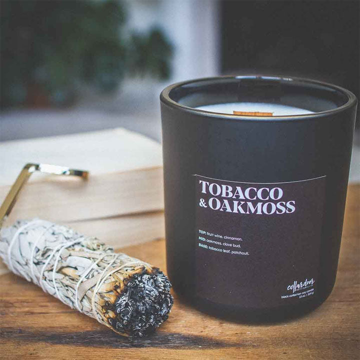 Wood Wick Scented Candle - Tobacco & Oakmoss